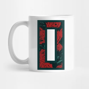 Modern Rose Floral Initial Name Alphabet - Letter O Mug